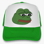 Кепка Trucker, зеленая Грустная лягушка