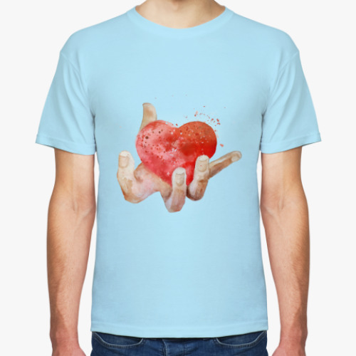 Футболка с принтом Сердце в руке, heart in hand