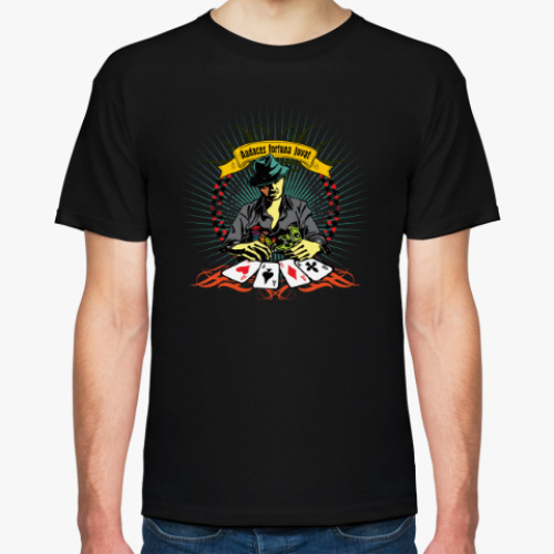 Футболка с принтом Счастье сопутствует смелым