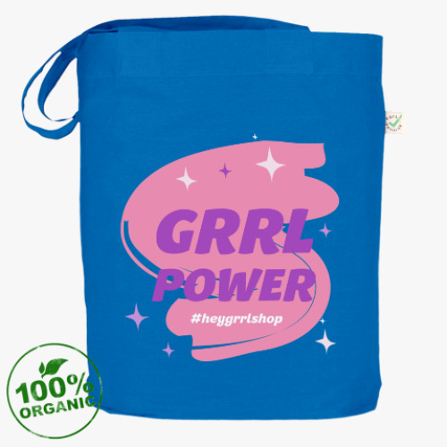 Сумка шоппер с принтом Grrl Power
