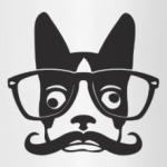 Собака с усами и очки