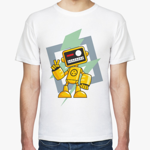 Футболка с принтом Веселый робот