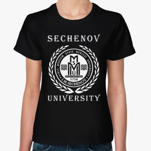 Женская футболка Первый мед Сеченова