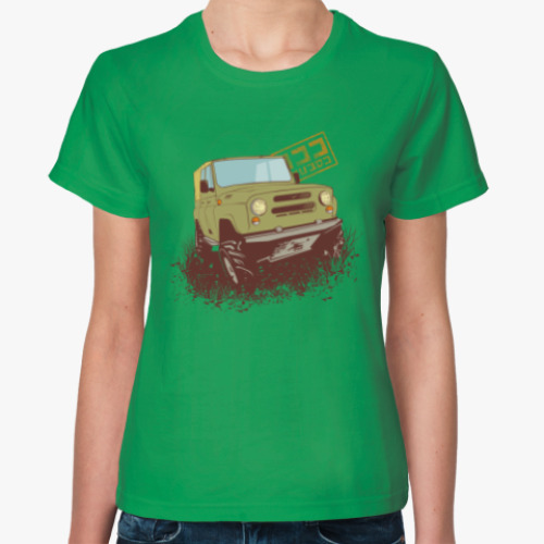 Женская футболка с принтом 4х4 Off Road УАЗ