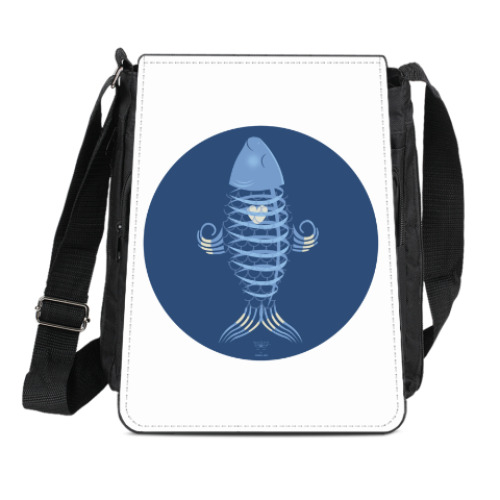 Сумка-планшет с принтом Animal Zen: X is for X-ray tetra