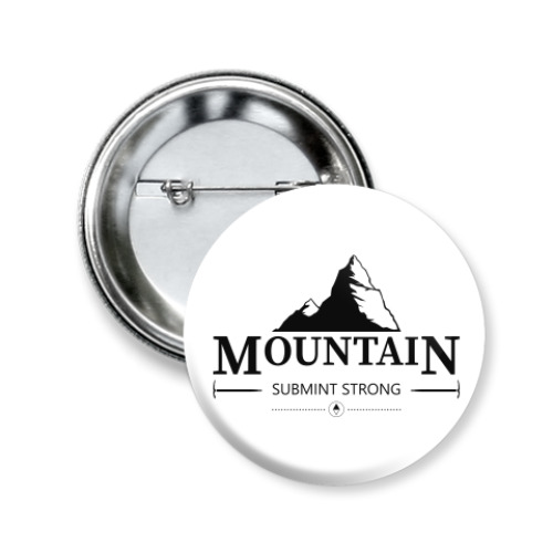 Значок 50мм с принтом Горы. Знак.(Mountain)