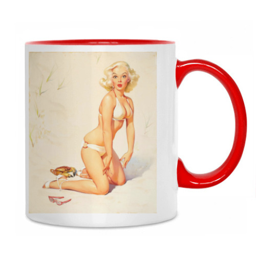 Кружка с принтом пин-ап