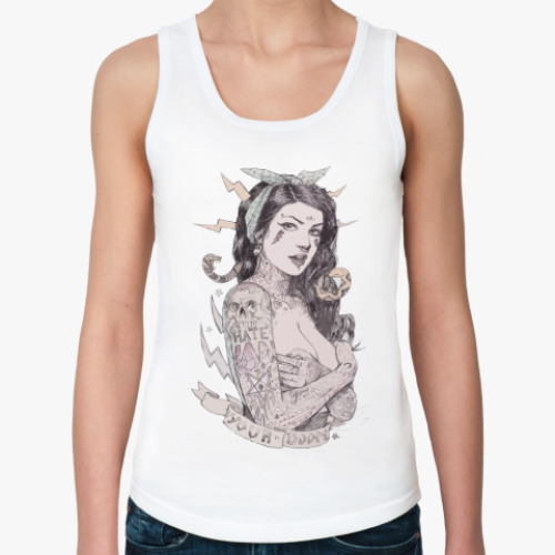 Женская майка с принтом татуированная тян