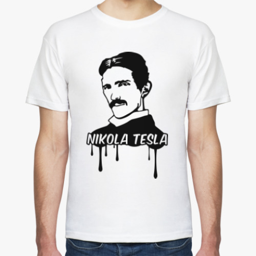 Футболка с принтом Никола Тесла