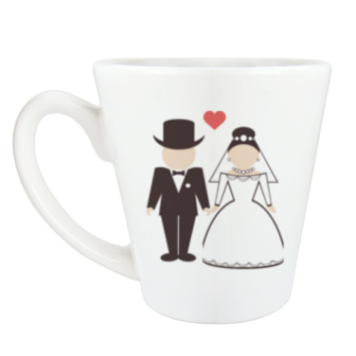 Чашка Латте с принтом Свадьба
