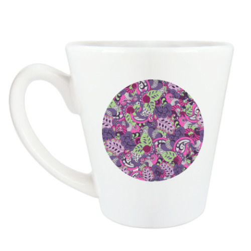 Чашка Латте с принтом Color doodle