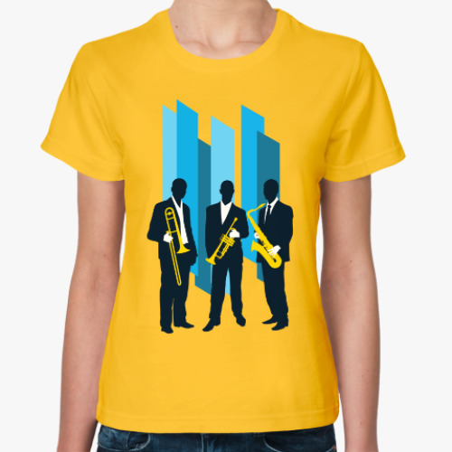 Женская футболка с принтом Jazz band