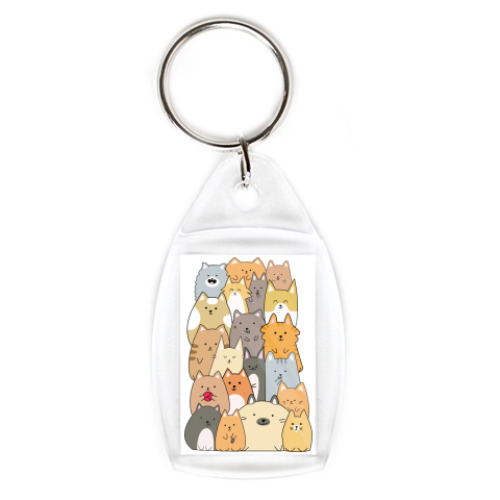 Брелок с принтом Смешные коты (funny cats)