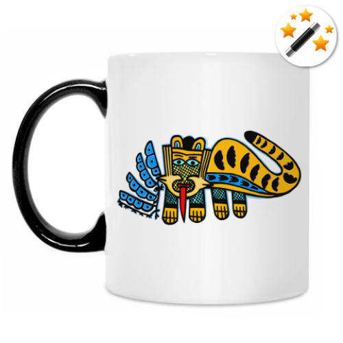 Кружка-хамелеон с принтом Тигр