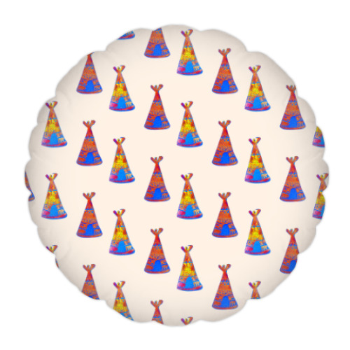 Подушка с принтом Оранжевые типи