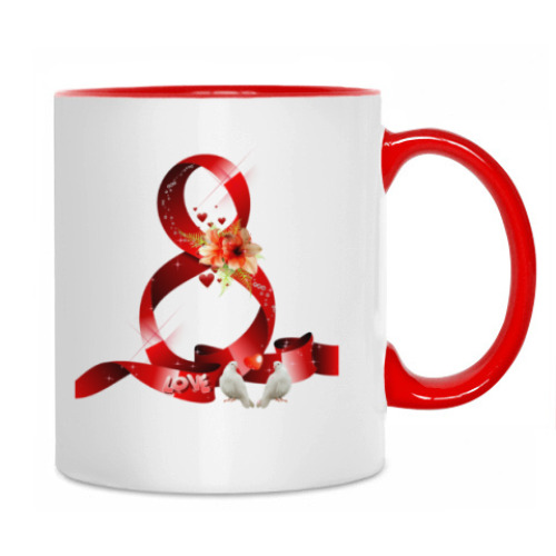 Кружка с принтом 8 марта