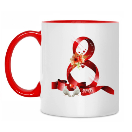 Кружка с принтом 8 марта