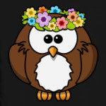 Сова с цветами