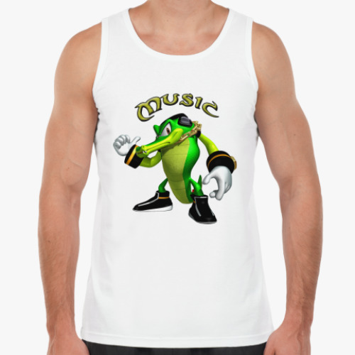 Майка с принтом Music Alligator