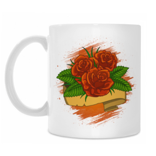 Кружка с принтом Розы