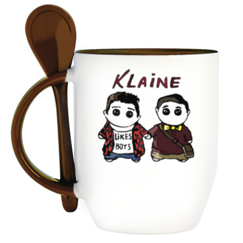 Кружка с ложкой Klaine ( Glee Cast )