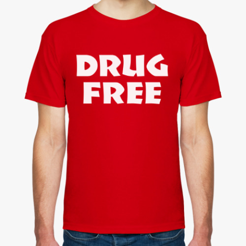 Футболка с принтом drugfree straight edge