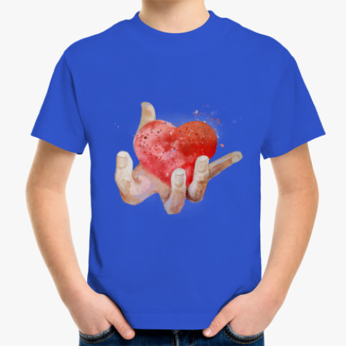 Детская футболка с принтом Сердце в руке, heart in hand