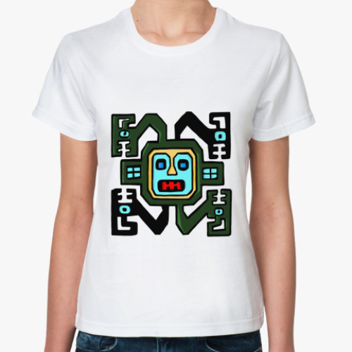 Классическая футболка с принтом  'Квадратная рожа'