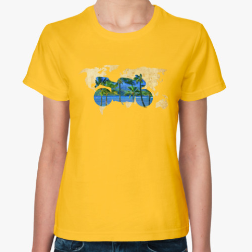 Женская футболка Мотопейзаж