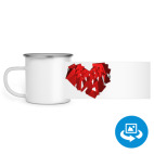 Кружка металлическая белая (круговая запечатка)