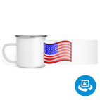 Кружка металлическая белая (круговая запечатка)