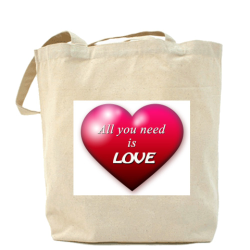 Сумка шоппер с принтом любовь