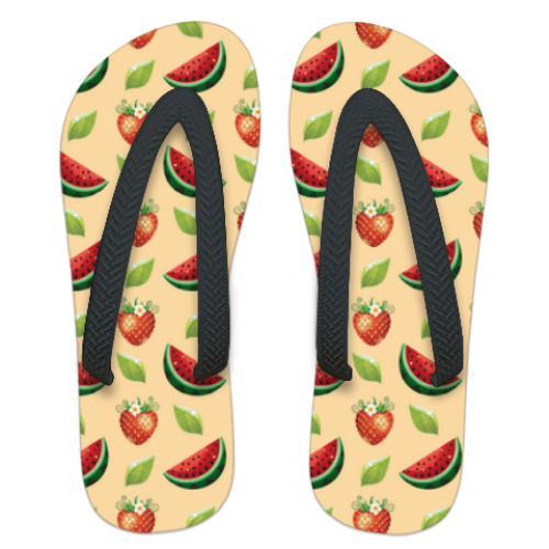 Шлепанцы (сланцы) с принтом Лето