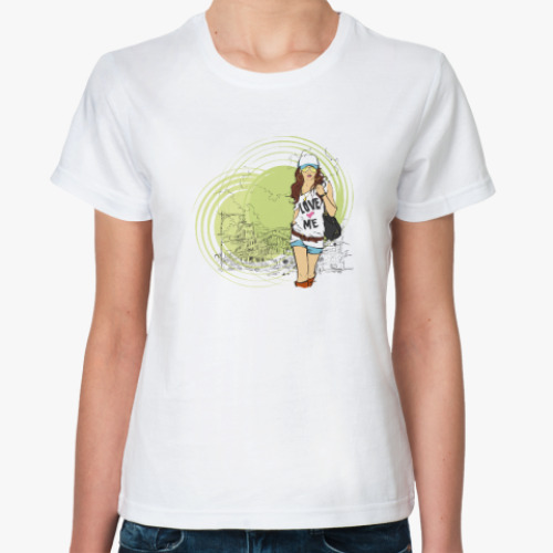 Классическая футболка  fashion girl