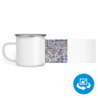 Кружка металлическая белая (круговая запечатка)