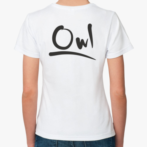 Классическая футболка с принтом  'Совы'