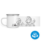 Кружка металлическая белая (круговая запечатка)