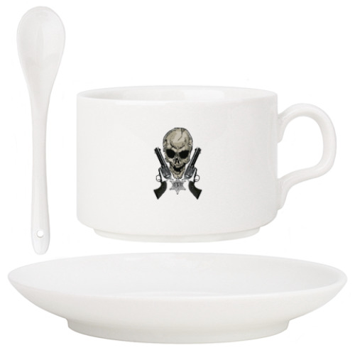 Кофейный набор с принтом шериф