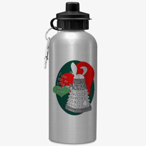 Бутылка с карабином (500 мл) с принтом Далек зайчик