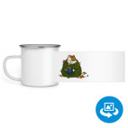 Кружка металлическая белая (круговая запечатка)