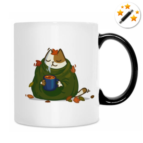 Кружка-хамелеон с принтом Пятничный Котик №23