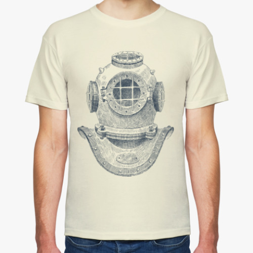 Футболка с принтом Море винтаж акваланг