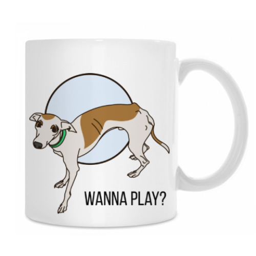 Кружка с принтом Игривая левретка