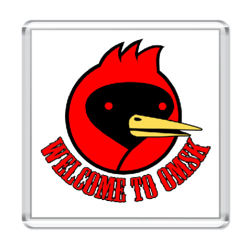 Магнит с принтом Welcome to Omsk