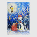 Новогодний кот с серьгой в ухе