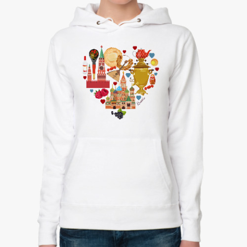 Женская толстовка худи I Love Russia