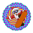 Подушка &quot;круг&quot;, 35x35 см Санта Сноубордист