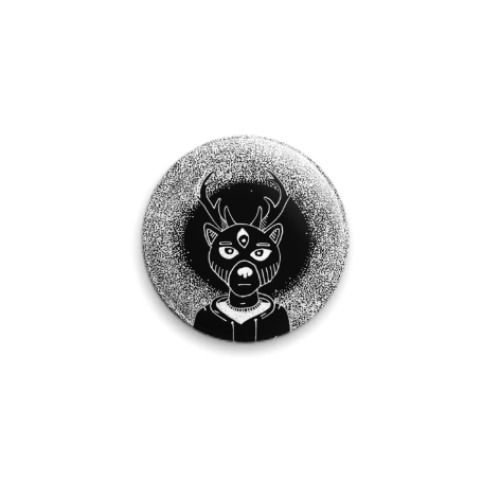 Значок 25мм с принтом Белый шум