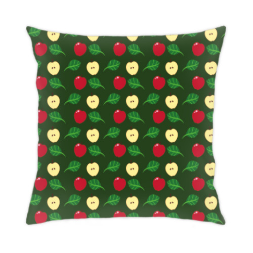 Подушка с принтом яблоки