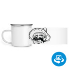 Кружка металлическая белая (круговая запечатка)